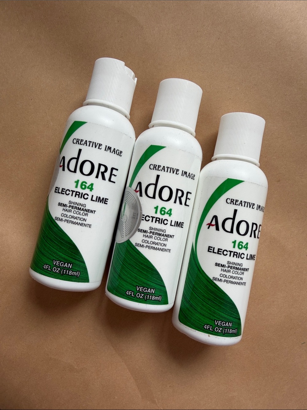 Adore Electric Lime Vibrant Green Semi-Permanent Hair Color (Set of 3)